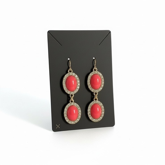 XOXO Jewelry - SOLD XOXO Red and Gold Oval Earrings